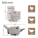 Modern Upholstered Rocker Nursery Chair Plush Seating Glider Swivel Recliner Chair