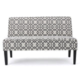 Contemporary Loveseat With Upholstered Fabric And Birch Wood Legs - Gray