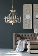 Large Wooden Wall Art Panels With Distressed Round Mirror Accents (Set of 2) - White