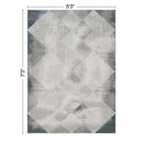 Geometrix - 5'3" X 7'3" Area Rug With Geometric, 3D Effect - Gray / Ivory
