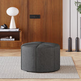 Contemporary Ottoman With Tonal Piping And Button Tuft Design