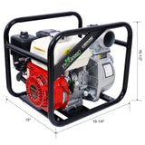 Honda - Gx160 Engine Water Pump 3" 264Gpm With 3In Npt Coupler And 25Ft Flat Hose, Aluminum - Black / Red