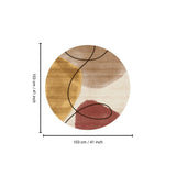 Rabbit - 41" X 41" Washable Non - Slip Round Rug - Ivory / Gold