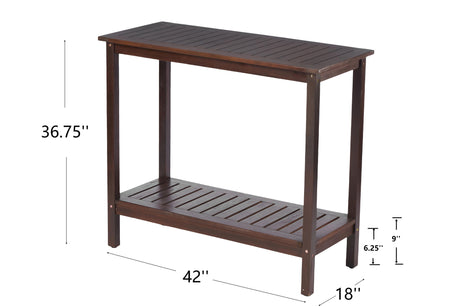 Workstation For Garden Balcony Garage, Acacia Console Potting Table
