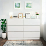 6 Drawer Dresser With Spacious Countertop And Concealed Handles