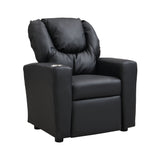 Sally Deluxe Kids Recliner Chair With Cup Holder - Black