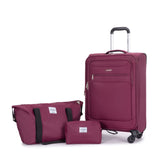 3 Piece Luggage Sets, Softshell Suitcase Spinner Wheels