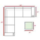 Modern Patio Rattan Sectional Set With Cushions