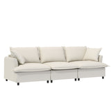 3 Seat Sofa Module For Modular Sectional Wide Seat Cloud Couch With Throw Pillows Upholstered