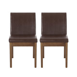 Modern Dining Chair With Upholstery - Dark Brown