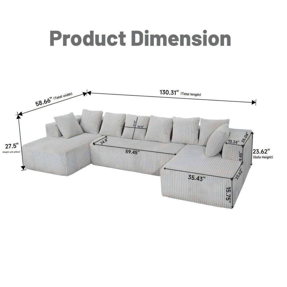 Modular U Shaped Sectional Sofa