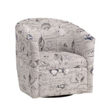 Boardwalk - Swivel Accent Chair Polyester Fabric - Gray