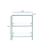 Tempered Clear Bent Glass Side Table Sofa Table, Multi Purpose Use, Premium Tempered Glass - Transparent