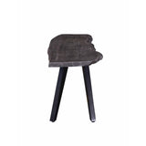 Modern Acacia Wood Dining Bench, Live Edge Design Accent Bench With Iron Legs - Black / Gray