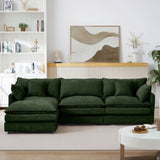 Modular L Shaped Sectional Sofa, 3 Seater Comfy Cloud Couch With Movable Ottoman