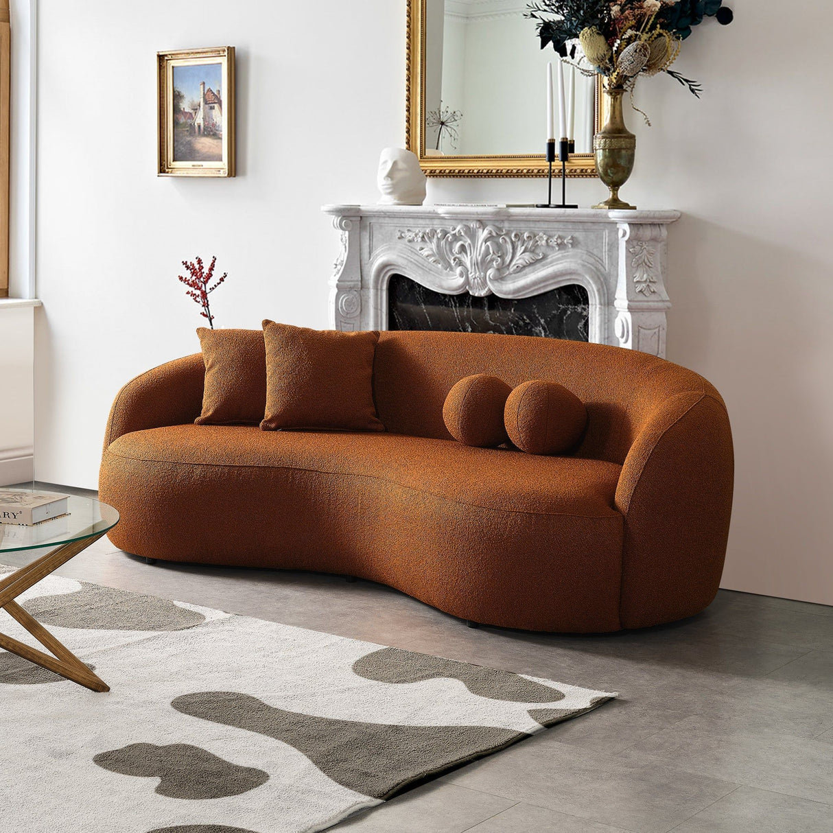 Drake - Japandi Style Curvy Boucle Sofa