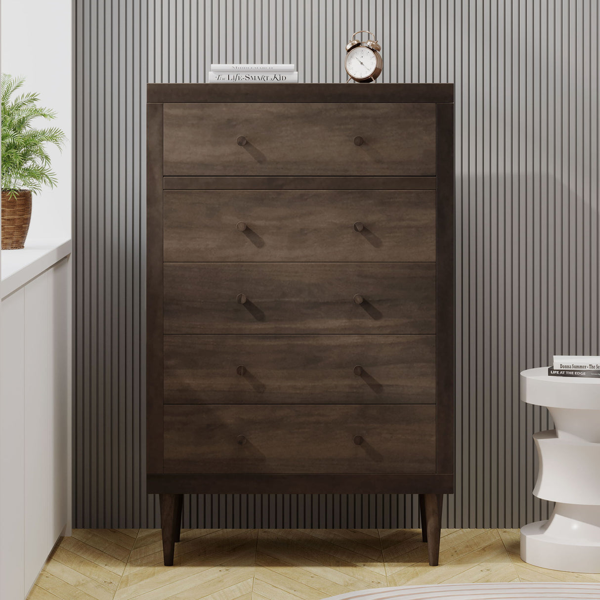 Nystrom - Mid Century Modern 5 Drawer Dresse