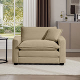 Modern Classic Corduroy Fabric Single Chair Deep Seat Sofa With Pillow