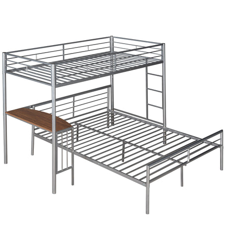 Bunk Bed With Desk, Ladder And Quality Slats For Bedroom