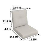 High Back Patio Chair Cushions For Garden (Set of 2)