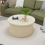 Coffee Table, Round Coffee Table, Modern Side Tables Accent End Table For Living Room, Apartment - Natural