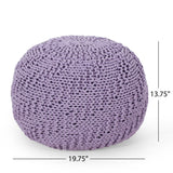 Bordeaux - Knitted Cotton Round Pouf Ottoman
