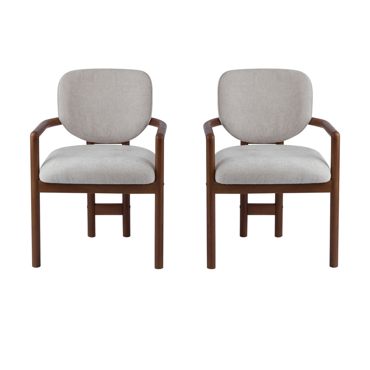 Upholstered Arm Dining Chairs (Set of 2)