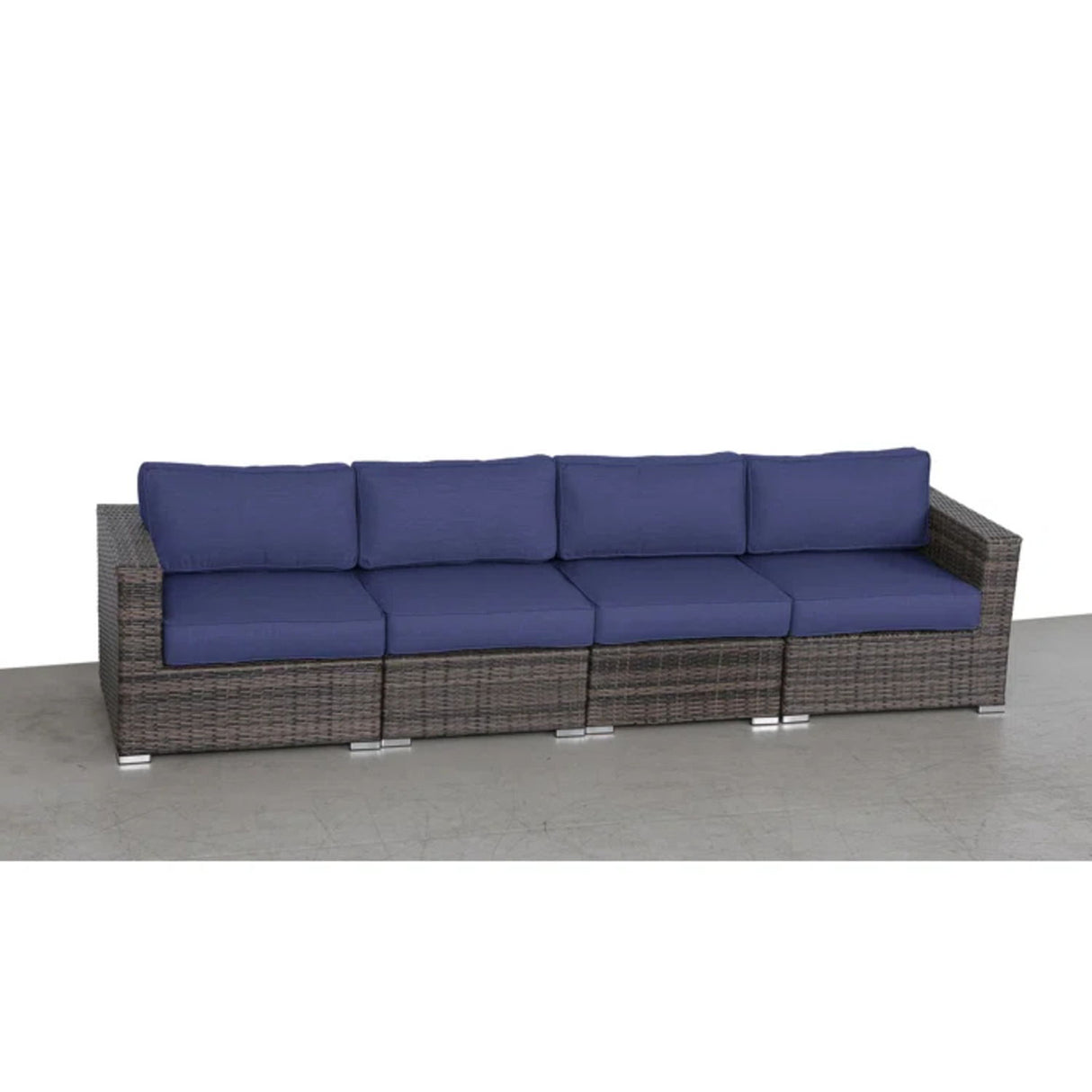 Luxurious Wicker Patio Sectional With Weather Resistant Sunbrella Cushions