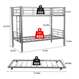 Bunk Bed For Kids, Convertible Frame With Ladders & Guardrail