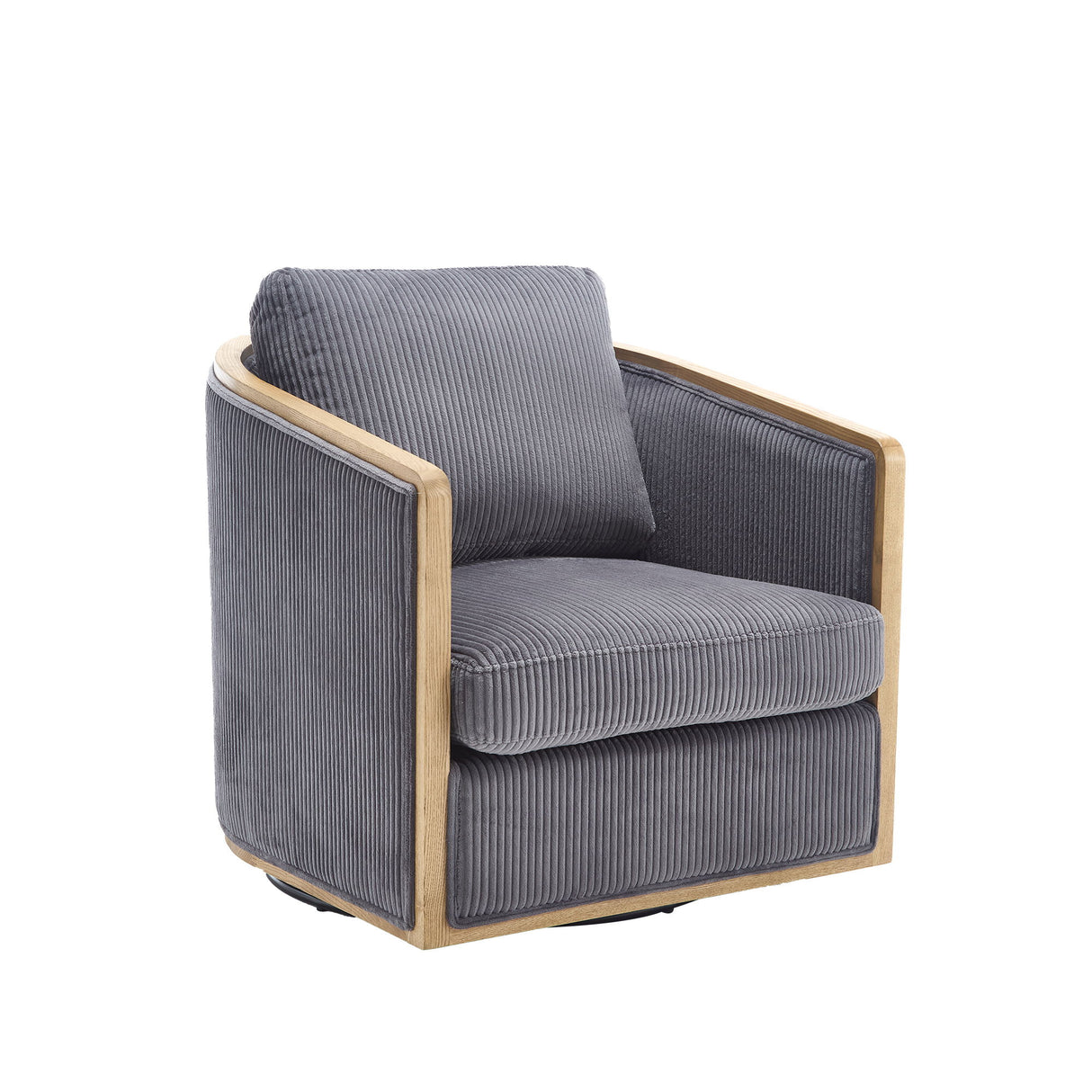 Corduroy Barrel Chair, 360 Degree Swivel