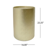 Modern Round Accent Table With Hammered Surface