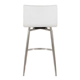 Mara - Upholstered Contemporary Fixed Height Counter Stool With Swivel (Set of 2) - White