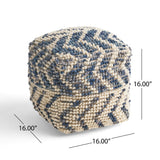 Alina - Wool And Cotton Pouf - Natural