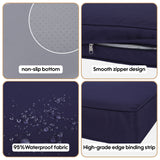 Cushion Covers For 7 Piece Wicker Sectional Sofa, 14 Pack Seat And Back Slipcovers With Zipper