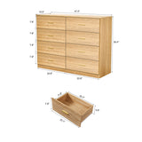 Modern Drawer Dresser For Bedroom, Ample Storage Wide Chest Of Drawers