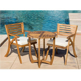 Outdoor Dining Set With Coffee Table And 2 Chairs - Teak