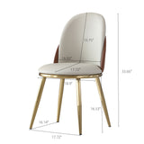 Modern Dining Chairs (Set of 2) With Gold Metal Legs - Beige