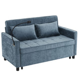 Pull-Out Sleeper Sofa With Reversible Backrest Cushion, Side Pockets, 2 USB Ports And A Phone Holder For Living Room