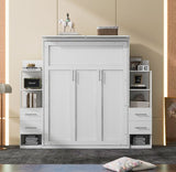 Murphy Wall Bed With Shelves, Drawers And LED Lights