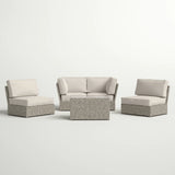 Stylish Modular Wicker Patio Seating Group