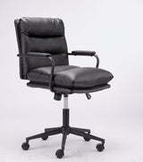 Office Chair Mid Back Desk Chair Modern Excutive Office Chair With Arms And Wheels For Home Office - Black
