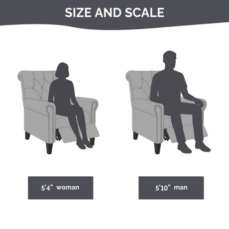 Aidan - Push Back Recliner Chair With Tufted Back And Nailhead Trim - Cream