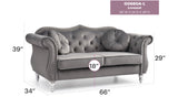 Stylish Flared Arm Loveseat