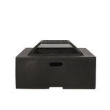 Outdoor Square Mgo Wood Burning Fire Pit - Dark Gray