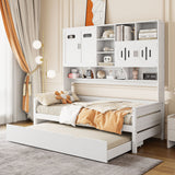 Daybed With All-In-One Cabinet And Shelf