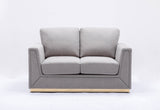 Valin - Linen Loveseat For Living Room - Gray