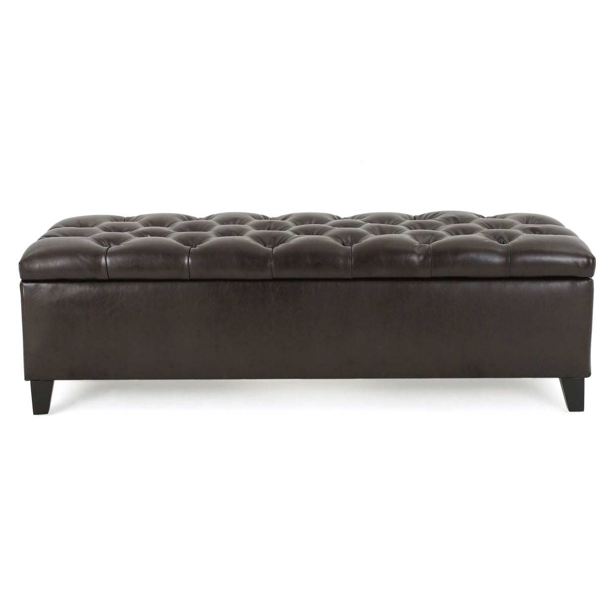 Nebulous - Upholstered Ottoman With Storage And Diamond Tufted Seat - Brown