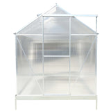 Polycarbonate Greenhouse, Heavy Duty Outdoor Aluminum Walk-In Green House Kit With Rain Gutter, Vent And Door For Backyard Garden
