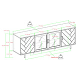 Modern Scandinavian 4 Door Herringbone 70" TV Stand For TVs Up To 80"