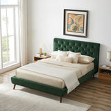 Dillon - Mid-Century Modern Velvet Platform Bed